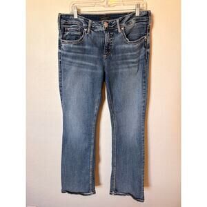 Silver Jeans Co. Suki Slim Boot Jeans Regular Wash Mid Rise Stretch Denim Sz 33